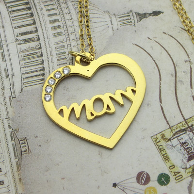 Heart Necklace - Mothers With Birthstone