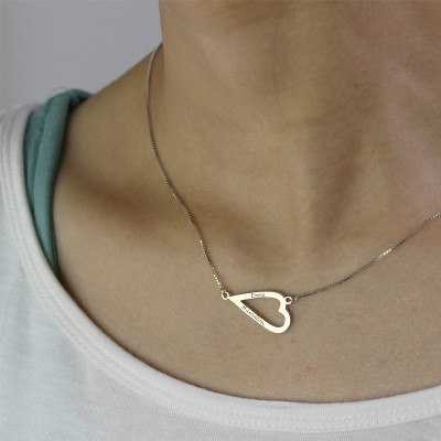 Name Necklace - Love Jewellery Set- Open Heart Personalised Bracelet