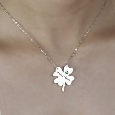 Personalised Necklaces - Clover Good Luck Charms Shamrocks Necklace
