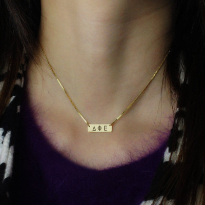 Personalised Necklaces - Greek Letter Sorority Bar Necklace