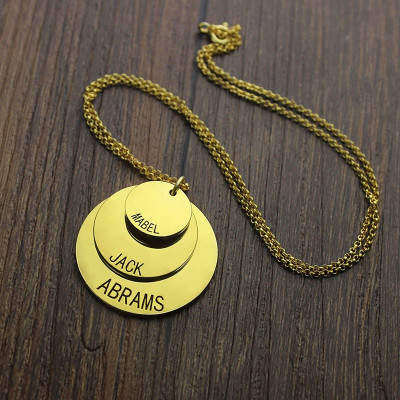 Personalised Necklaces - Disc Necklace With Kids Name For Mom