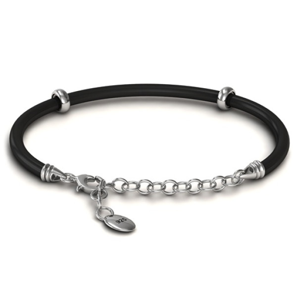 Leather Snake Personalised Bracelet with 1.5 Extender