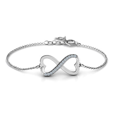 Infinity Bracelet - Double Heart with Accents