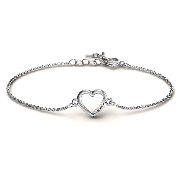 Heart Ahava Personalised Bracelet