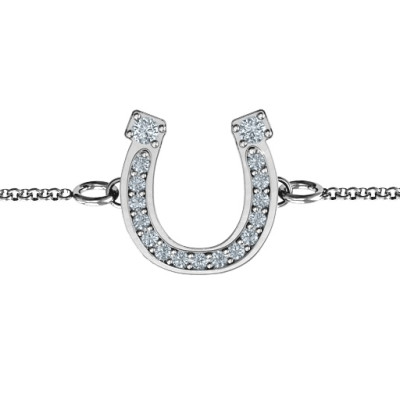 Horseshoe Personalised Bracelet with Two Stones and Accents