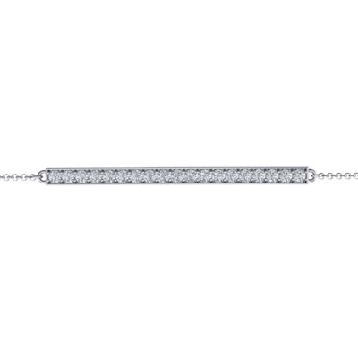 Beaming Bar Personalised Bracelet With Cubic Zirconia Accent Stones