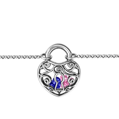 True Loves Lock Caged Personalised Bracelet