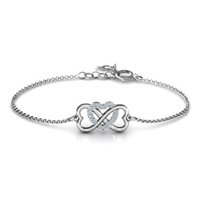 Infinity Bracelet - Triple Heart