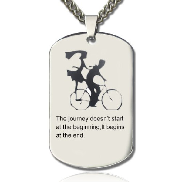 Name Necklace - Couple Bicycle Dog Tag