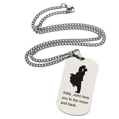 Personalised Necklaces - FaillLove Couple Name Dog Tag Necklace