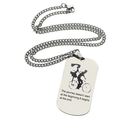 Name Necklace - Couple Bicycle Dog Tag