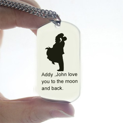 Personalised Necklaces - FaillLove Couple Name Dog Tag Necklace
