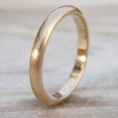 3mm Hammered Wedding Ring In