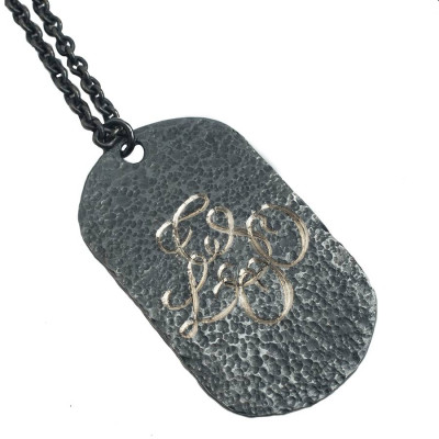Personalised Necklaces - Oxydised Military Tag Necklace