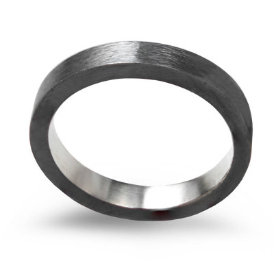 Black Ring, 3mm Flat Band Oxidised