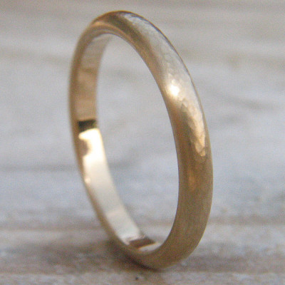 3mm Hammered Wedding Ring In