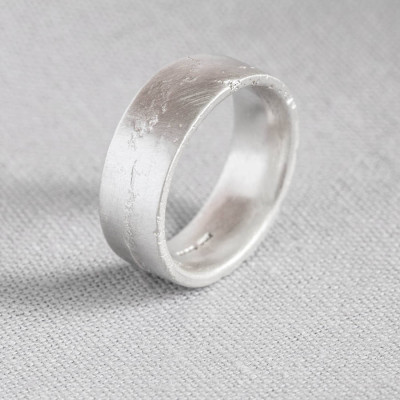 Flat Sand Cast Wedding Ring