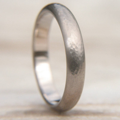 Hammered Wedding Ring In