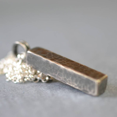 Personalised Necklaces - Handmade BlacksmithsHammered Block Necklace