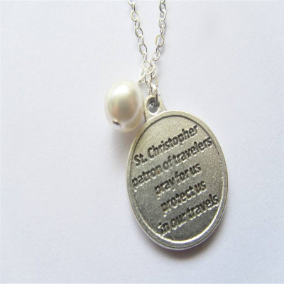 Personalised Necklaces - Large St Christopher Charm Necklace