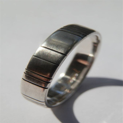 MensBarcode Oxidized Ring