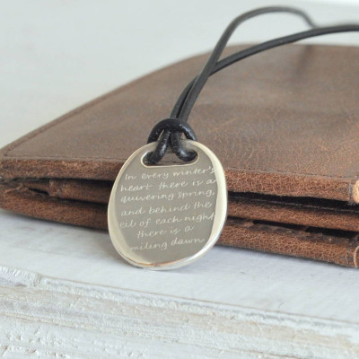 Personalised Necklaces - MensQuote Necklace