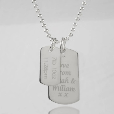 Personalised Necklaces - Mens Birth Day Celebration Dog Tags Necklace