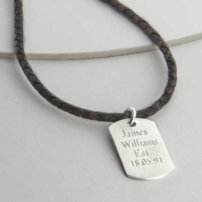 Personalised Necklaces - Polished Dog Tag Necklace