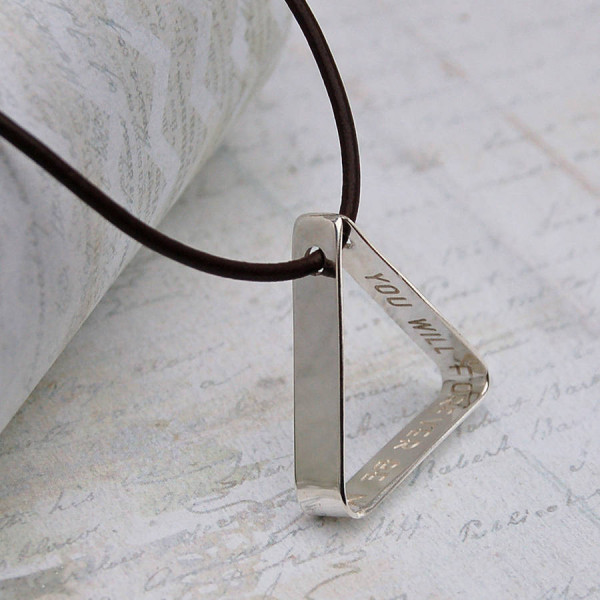 Personalised Necklaces - Mens Secret MessageTriangle Necklace