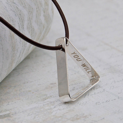 Personalised Necklaces - Mens Secret MessageTriangle Necklace