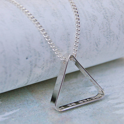 Personalised Necklaces - Mens Secret MessageTriangle Necklace