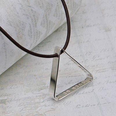 Personalised Necklaces - Mens Secret MessageTriangle Necklace