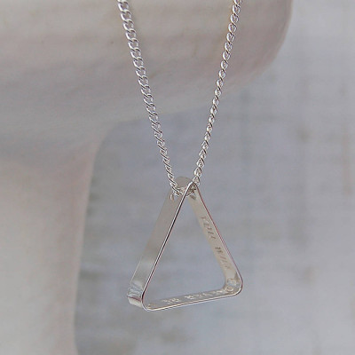 Personalised Necklaces - Mens Secret MessageTriangle Necklace