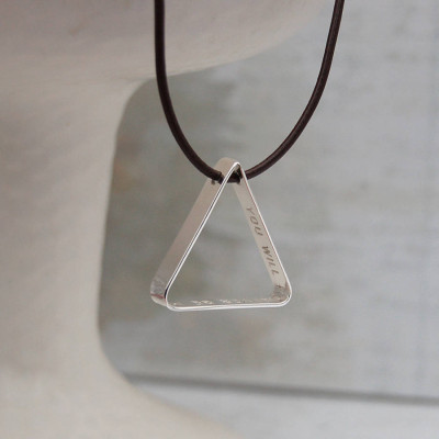 Personalised Necklaces - Mens Secret MessageTriangle Necklace