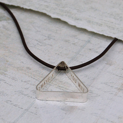 Personalised Necklaces - Mens Secret MessageTriangle Necklace