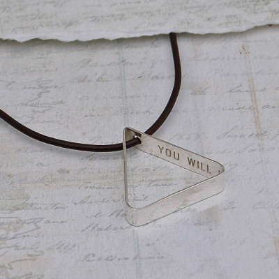 Personalised Necklaces - Mens Secret MessageTriangle Necklace