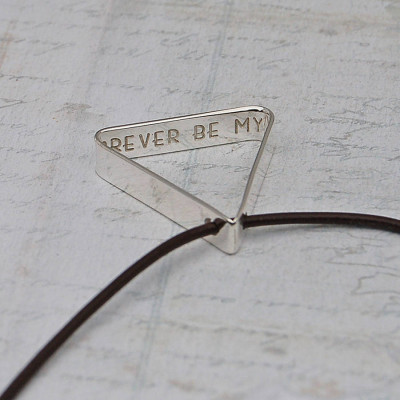 Personalised Necklaces - Mens Secret MessageTriangle Necklace