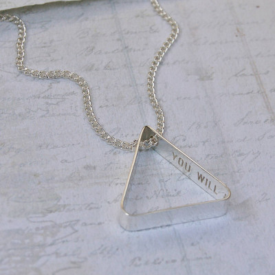 Personalised Necklaces - Mens Secret MessageTriangle Necklace