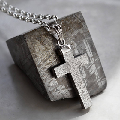 Personalised Necklaces - Meteorite AndCross Necklace