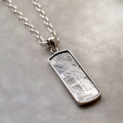 Personalised Necklaces - Meteorite AndRectangular Necklace