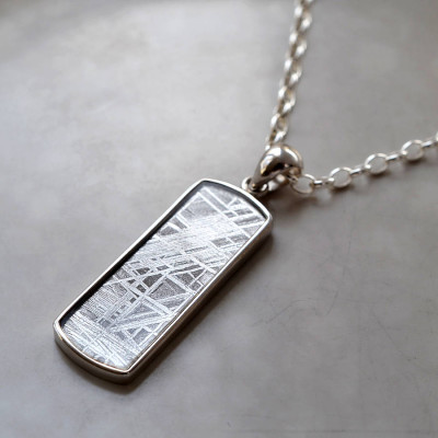 Personalised Necklaces - Meteorite AndRectangular Necklace