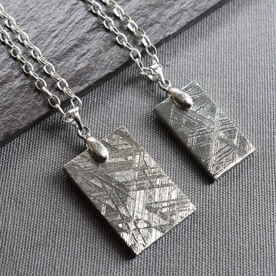 Personalised Necklaces - Meteorite AndTag Necklace