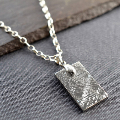 Personalised Necklaces - Meteorite AndTag Necklace