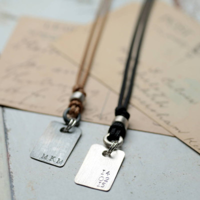 Personalised Necklaces - Corded Dog Tag Necklace