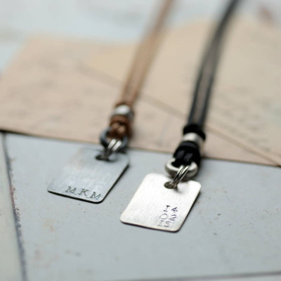 Personalised Necklaces - Corded Dog Tag Necklace