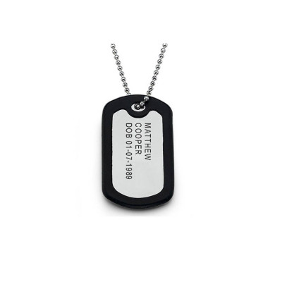 Personalised Necklaces - Mens Identity Tag Necklace