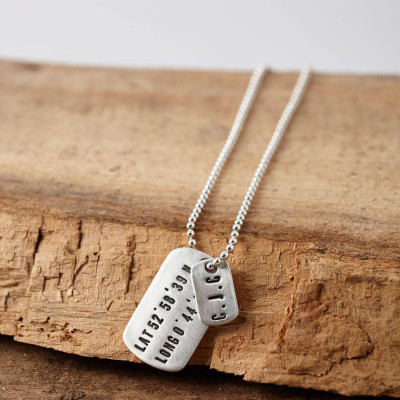 Personalised Necklaces - Location Dog Tag Necklace