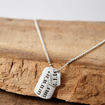 Personalised Necklaces - Location Dog Tag Necklace