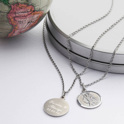 Personalised Necklaces - St Christpher Medal Necklace