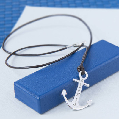 Personalised Necklaces - Mens Anchor Necklace